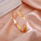 Skyrim Tree Leaves Cuff Bracelet Stainless Steel Bangle