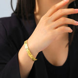Skyrim Tree Leaves Cuff Bracelet Stainless Steel Bangle