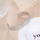 Skyrim Women Flower Cuff Bracelet Stainless Steel Open Bangle