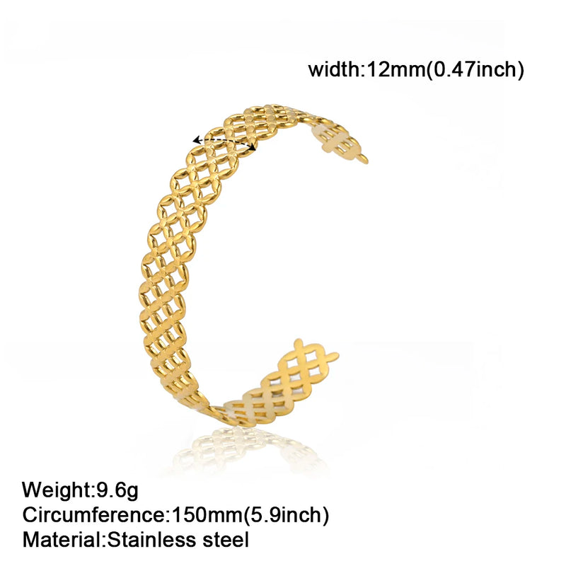 Skyrim Women Flower Cuff Bracelet Stainless Steel Open Bangle