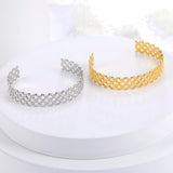 Skyrim Women Flower Cuff Bracelet Stainless Steel Open Bangle