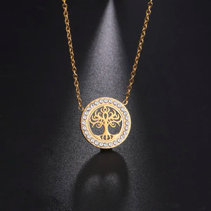 Skyrim Zircon Tree of Life Pendant Necklace for Women Girls