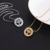 Skyrim Zircon Tree of Life Pendant Necklace for Women Girls