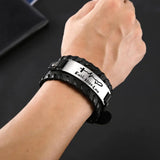 Skyrim Logo Leather Bracelet with Stainless Steel Charm