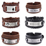 Skyrim Logo Leather Bracelet with Stainless Steel Charm