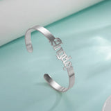 Skyrim Name Bangle Bracelet Personalized Letter Cuff Bangles Stainless Steel
