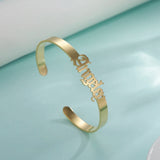 Skyrim Name Bangle Bracelet Personalized Letter Cuff Bangles Stainless Steel