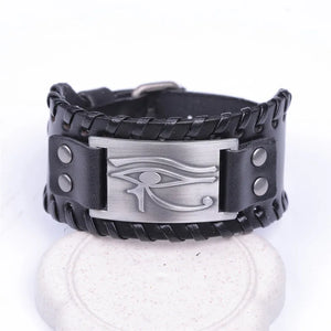 Skyrim Eye of Horus Leather Bracelet Egyptian Symbol Amulet