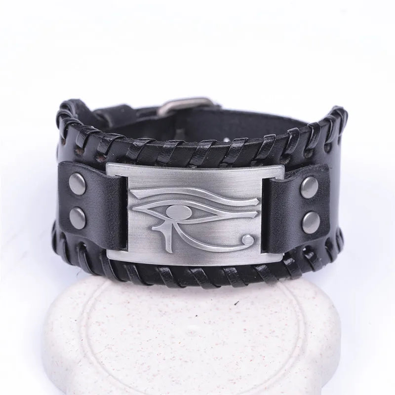 Skyrim Eye of Horus Leather Bracelet Egyptian Symbol Amulet