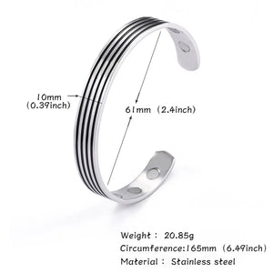 Skyrim Stripe Lines Magnetic Cuff Bracelet Stainless Steel Health Bangle