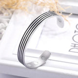 Skyrim Stripe Lines Magnetic Cuff Bracelet Stainless Steel Health Bangle