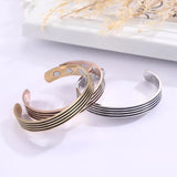 Skyrim Stripe Lines Magnetic Cuff Bracelet Stainless Steel Health Bangle