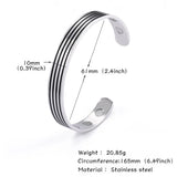 Skyrim Stripe Lines Magnetic Cuff Bracelet Stainless Steel Health Bangle