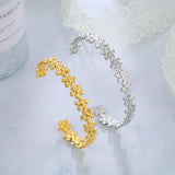 Skyrim Stainless Steel Cuff Bracelet Geometric Flower Leaves Eye Bangle
