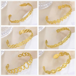 Skyrim Stainless Steel Cuff Bracelet Geometric Flower Leaves Eye Bangle