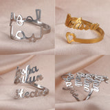 Skyrim Double Name Rings Stainless Steel Family Couple Ri