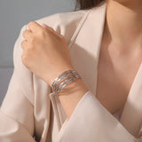 Skyrim Geometric Cuff Bracelet Women Stainless Bohemia Bangle Jewelry
