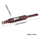 Christian Leather Bracelet Men Bible Proverb Sayings Cross Charm Wristband Faith