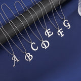 Skyrim Stainless Steel Letter Pendant Necklace Men's Alphabet Chain