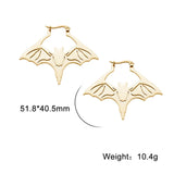 Skyrim Stainless Steel Animal Bat Hoop Earrings
