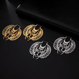 Skyrim Stainless Steel Animal Bat Hoop Earrings