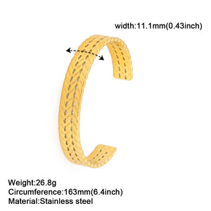 Skyrim Twist Weave Cuff Bracelet Stainless Steel Bangle