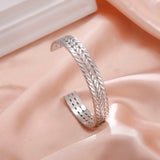 Skyrim Twist Weave Cuff Bracelet Stainless Steel Bangle
