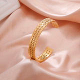 Skyrim Twist Weave Cuff Bracelet Stainless Steel Bangle