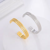 Skyrim Twist Weave Cuff Bracelet Stainless Steel Bangle