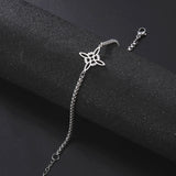 Skyrim Witch Knot Charm Bracelet Stainless Steel Box Chain Wicca Amulet