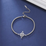 Skyrim Witch Knot Charm Bracelet Stainless Steel Box Chain Wicca Amulet