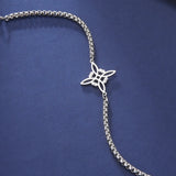 Skyrim Witch Knot Charm Bracelet Stainless Steel Box Chain Wicca Amulet