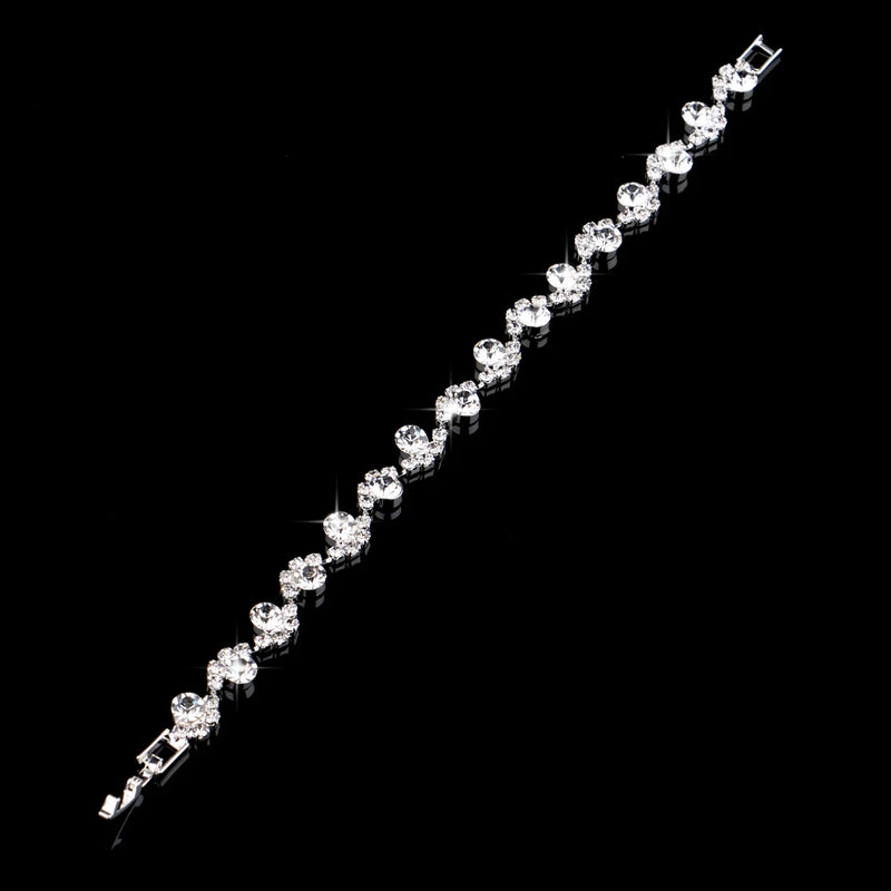 Skysuk Crystal Bracelet Silver Bangle Wedding Accessories