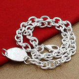 925 Silver Round Pendant Necklace Link Chain Jewelry