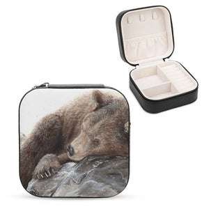 Sleep Jewelry Storage Box Leather Organizer Rotate Bear Animal Nature
