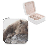 Sleep Jewelry Storage Box Leather Organizer Rotate Bear Animal Nature
