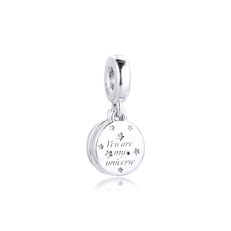 Moon & Stars Dangle Charm Silver Bead