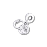 Moon and Stars Dangle Charms 925 Silver Beads for Bracelet DIY