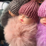 Cute Sleeping Doll Car Keychain Pendant for Girls