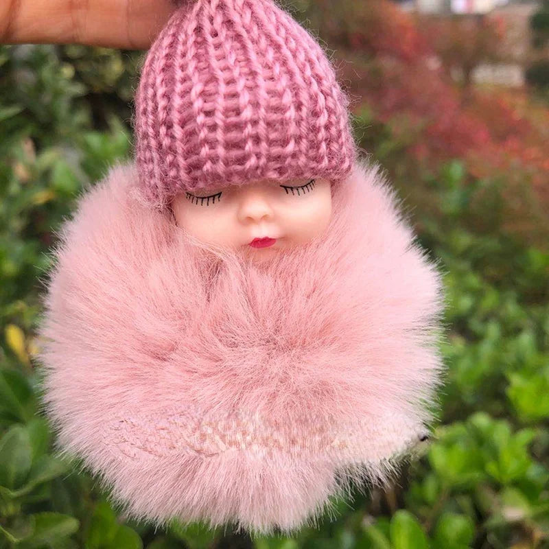 Cute Sleeping Doll Car Keychain Pendant for Girls