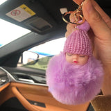 Cute Sleeping Doll Car Keychain Pendant for Girls