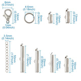 DIY Jewelry Making Findings Kit with Clasp Buckles, Tubes, Chains, Rings