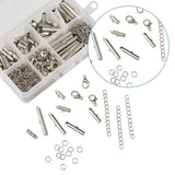 DIY Jewelry Making Findings Kit with Clasp Buckles, Tubes, Chains, Rings