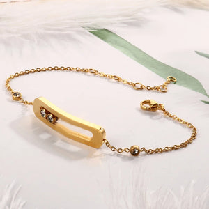 CZ Chain Bracelets Stainless Steel Wedding Party Bracelet Jewellery Gift