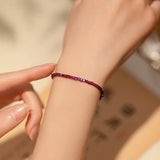 2mm Garnet Beaded Strand Bracelet for Women - YBR668