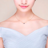 925 Sterling Silver CZ Pendant Choker Necklace for Women Girls