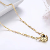 925 Sterling Silver CZ Pendant Choker Necklace for Women Girls