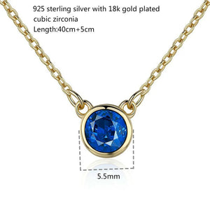 925 Sterling Silver CZ Pendant Choker Necklace for Women Girls