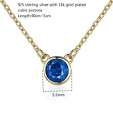 925 Sterling Silver CZ Pendant Choker Necklace for Women Girls