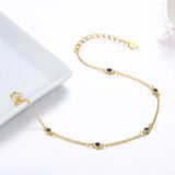 CZ 925 Sterling Silver Chain Charm Anklet For Women Girls
